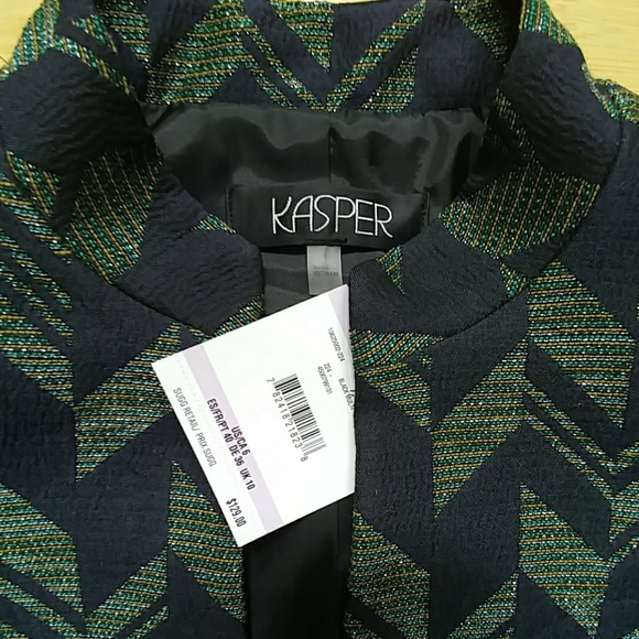 🆕 Kasper navy and green blazer - Picture 3 of 6