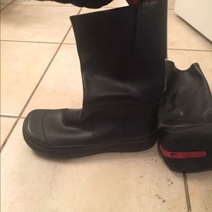 Prada black rain boots size 6