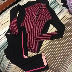 Workout 1/4 zip & Capris Xersion Medium