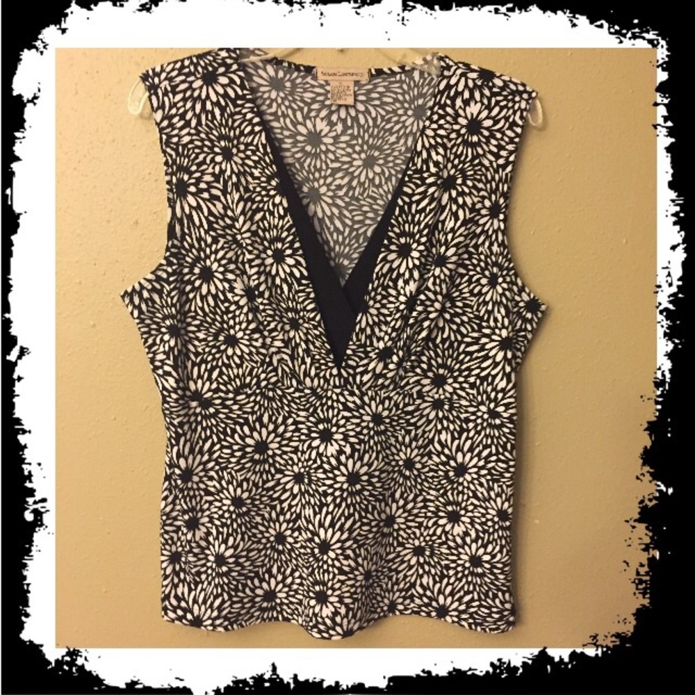 Susan Lawrence black and white top xl