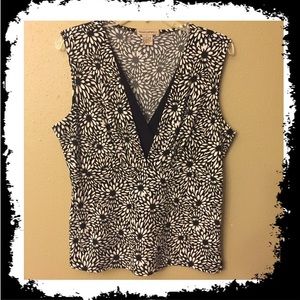 Susan Lawrence black and white top xl