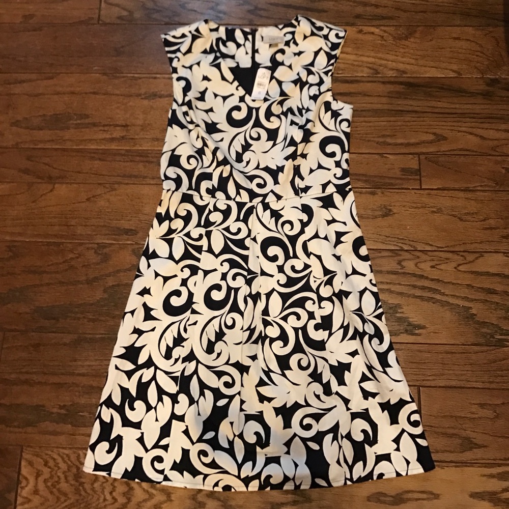 Loft Navy and White Floral Dress