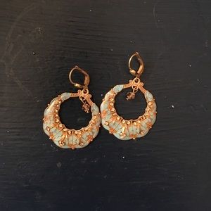 La Vie Parisienne Blue + Gold Earrings