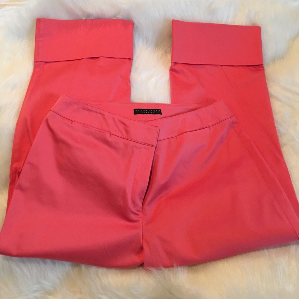 Coral capri pant with cuff