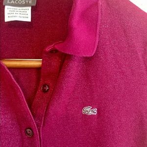 Lacoste rare metallic dark rose polo size 38