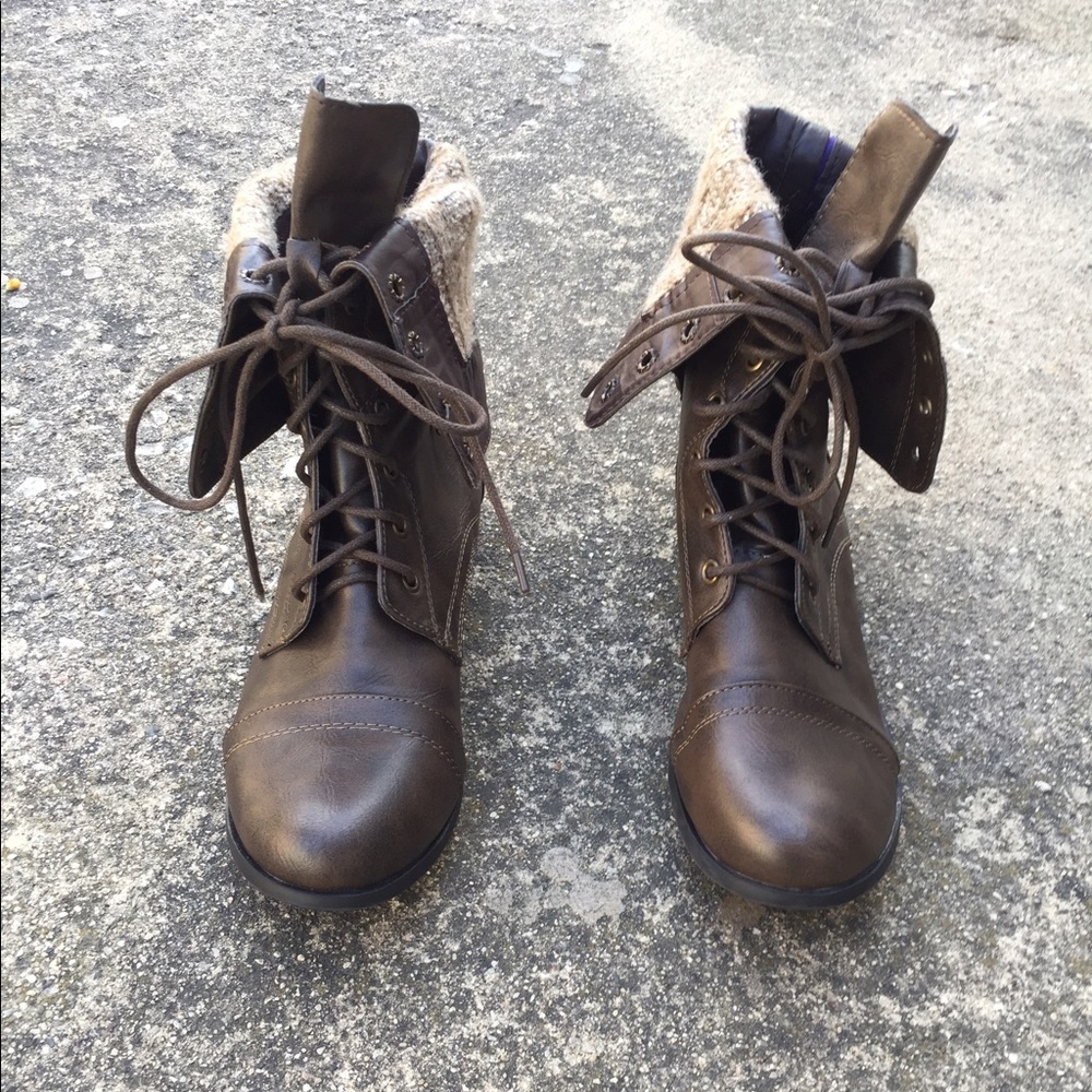 Combat sweater boots