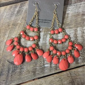 New Coral Dangle Earrings