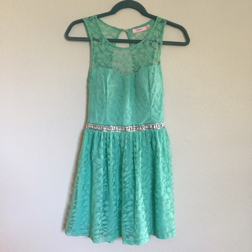 NWOT Candie's Illusion Neckline Lace Dress