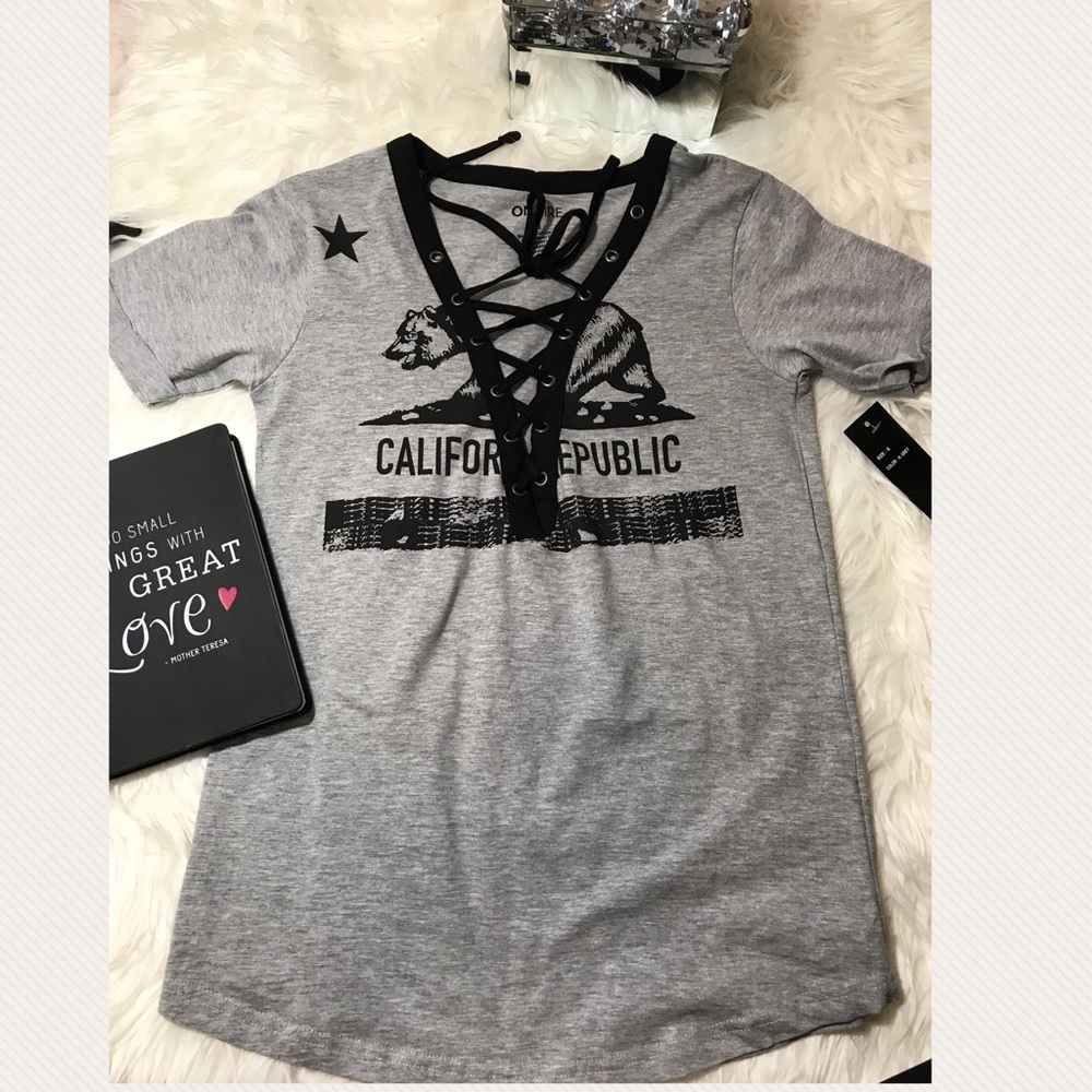 California lace up shirt