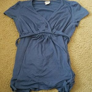 Blue t shirt a line with tie back