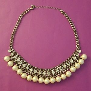 Stunning pearl and rhinestone choker necklace