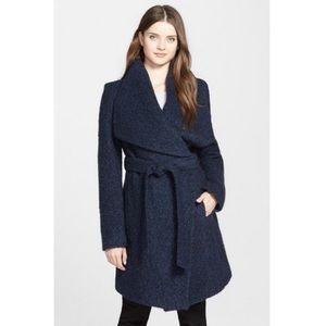 Michael Kors Boucle Wrap Coat - Small - Navy