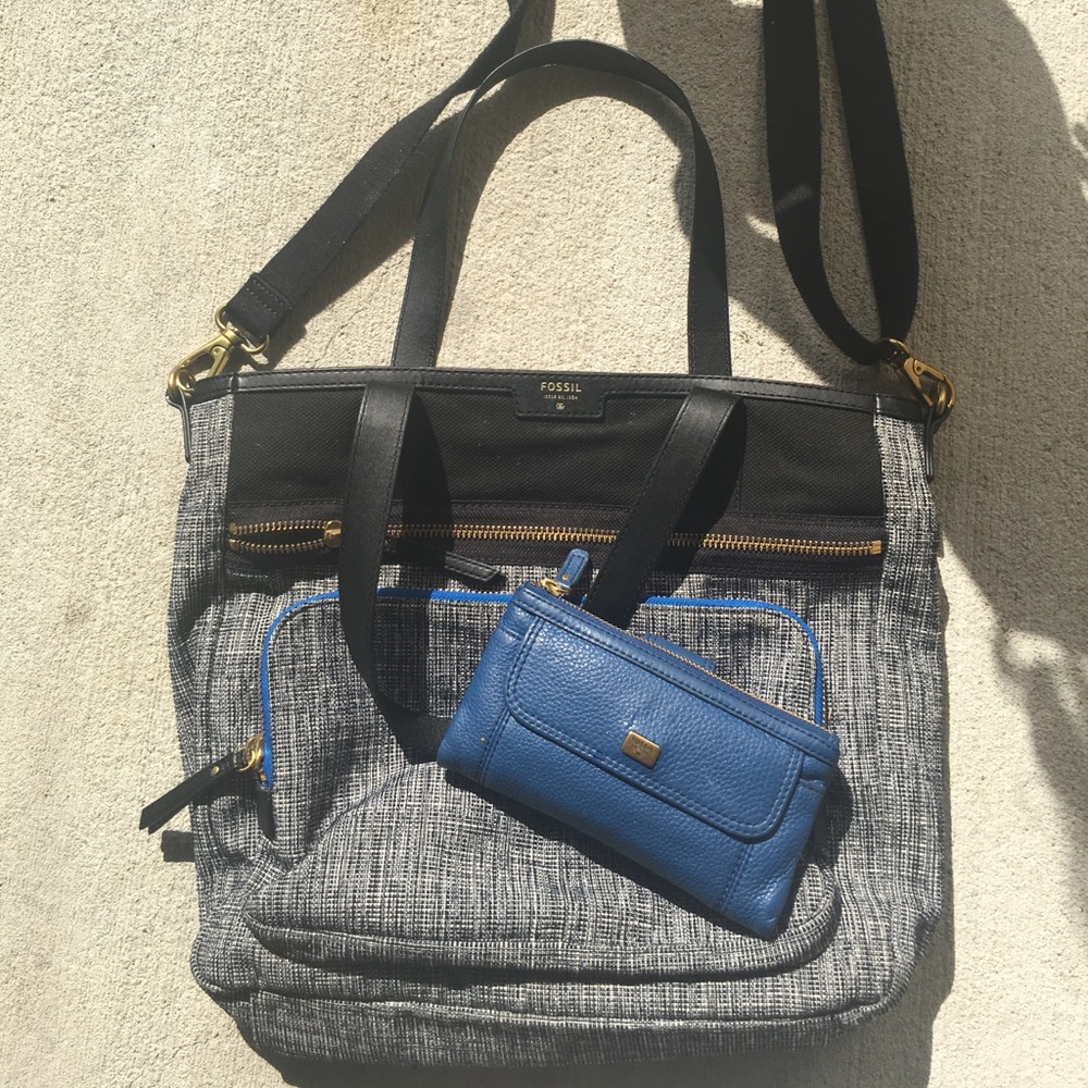 🦋Fossil tote bag + leather wallet set 🦋