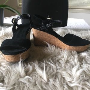 UGG Black Wedges
