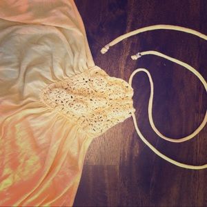 Express Halter Top with Crochet Detail