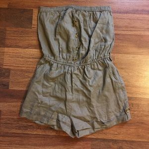 Strapless Olive Romper