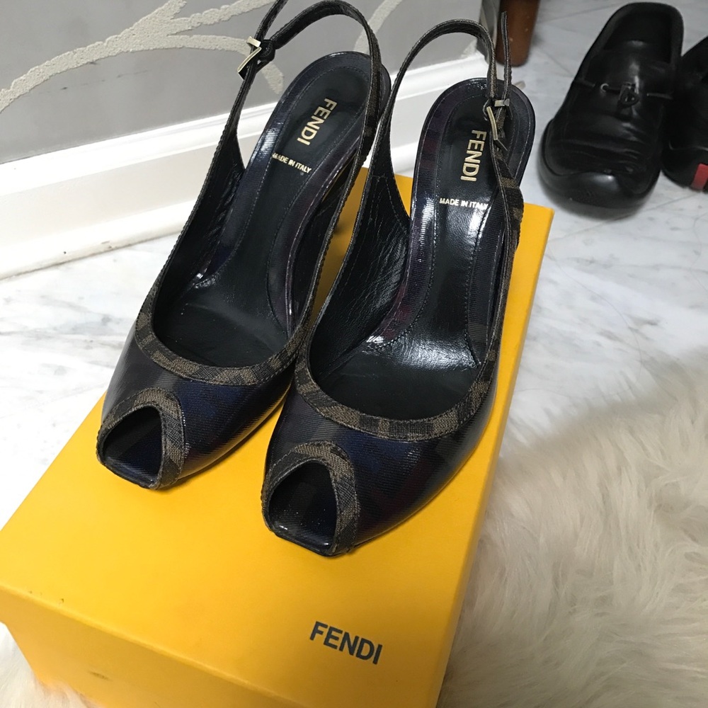 Fendi open toe sling back