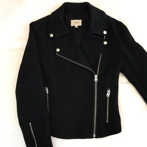Wilfred Black Japanese Crepe Moto Jacket Sz 2