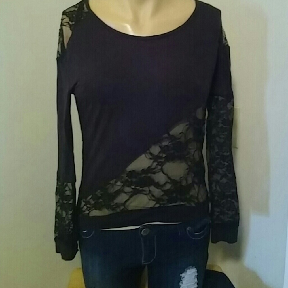Jessica Simpson long sleeve see through blouse