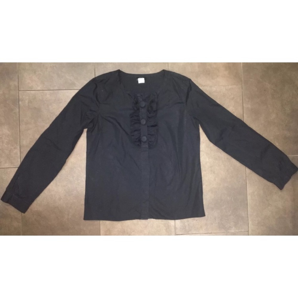 J. Crew Black Long Sleeve Button Up Shirt Size 6