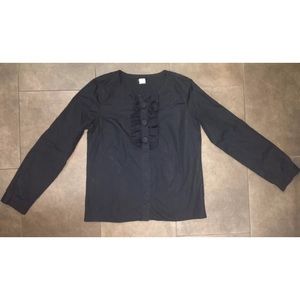 J. Crew Black Long Sleeve Button Up Shirt Size 6