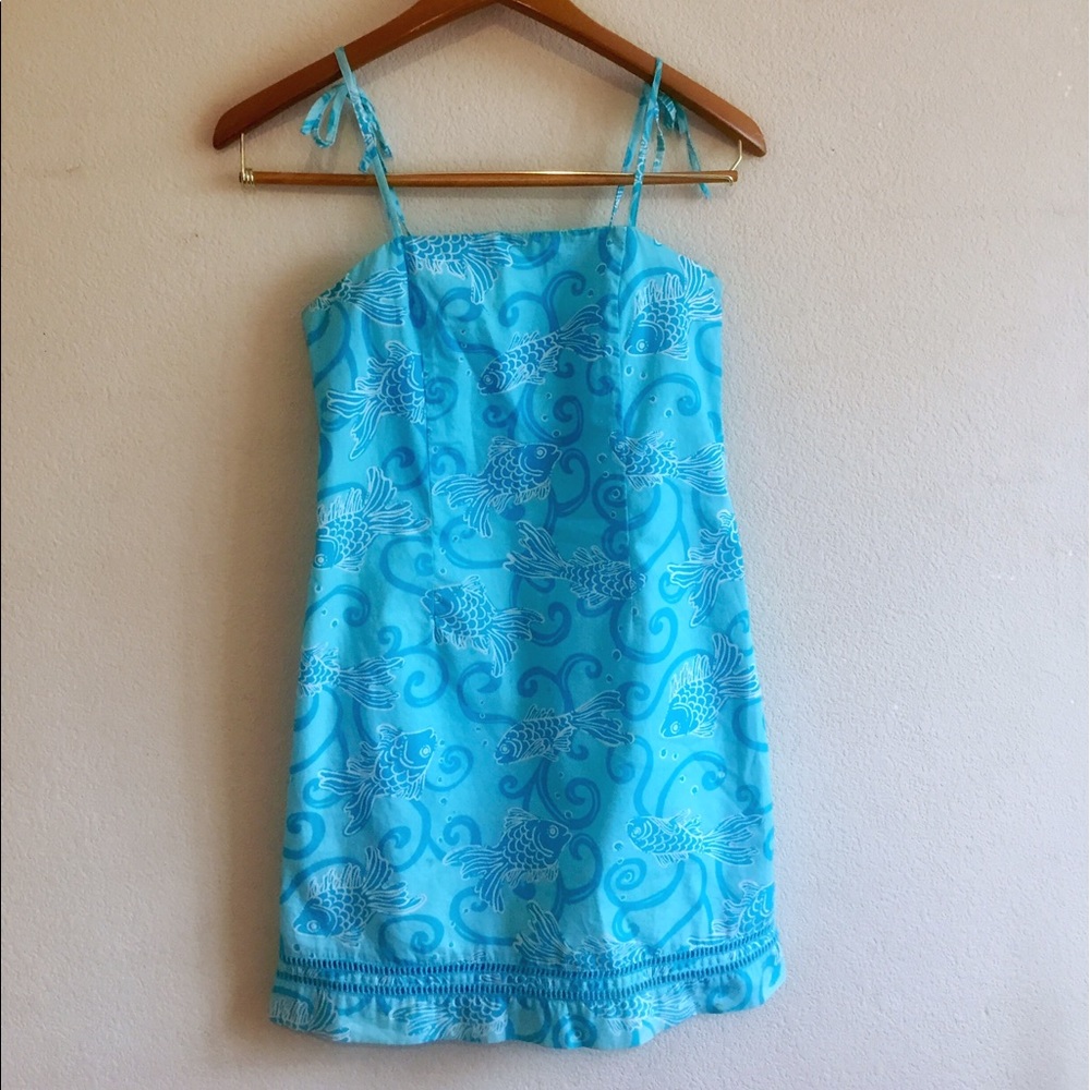 Vintage LillyPullitzer blue koi sundress child’s12