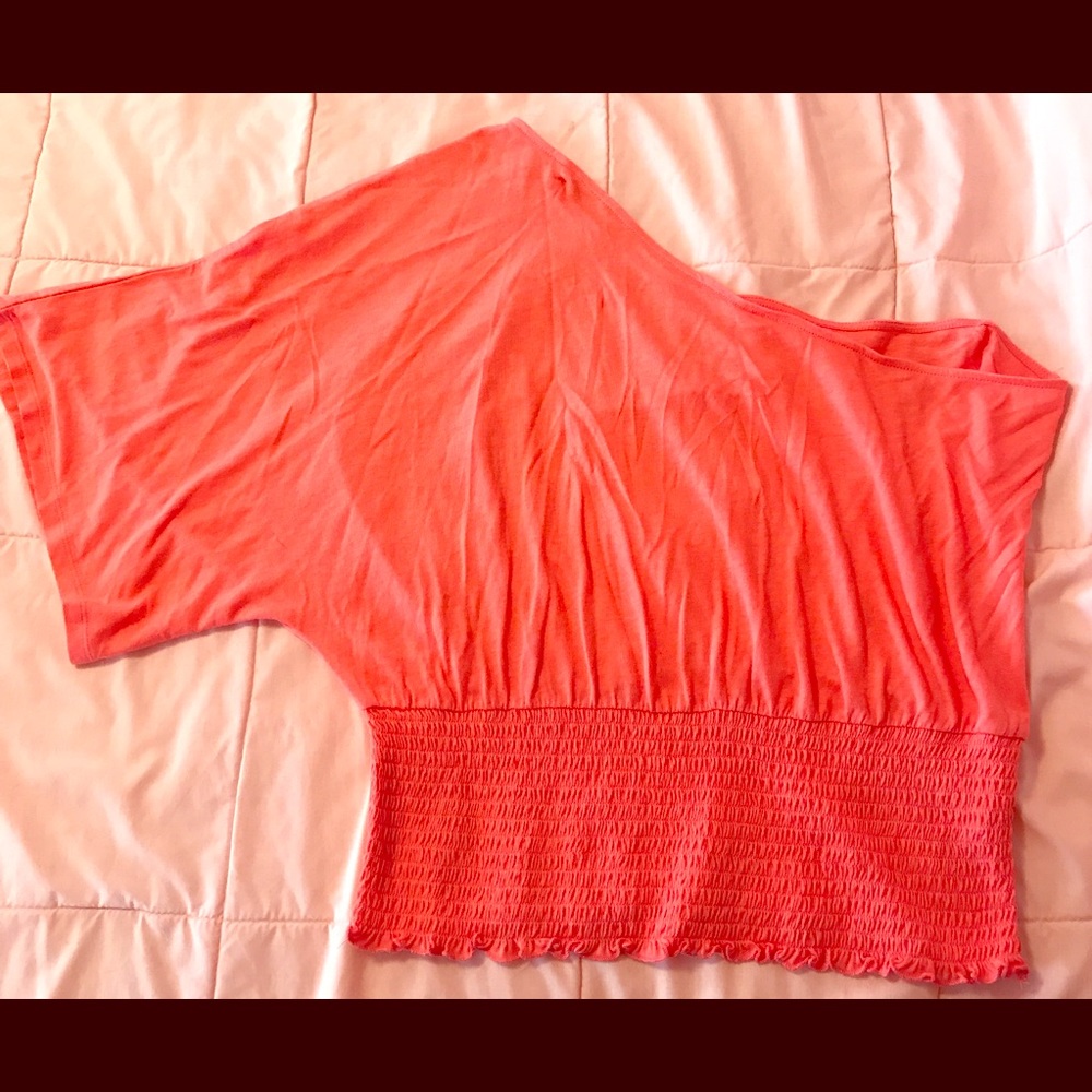 Victoria's Secret Tee Top One Sleeve Salmon top