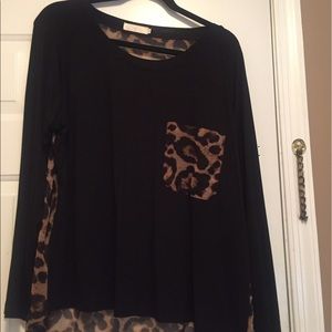 Liquid knit animal print tunic