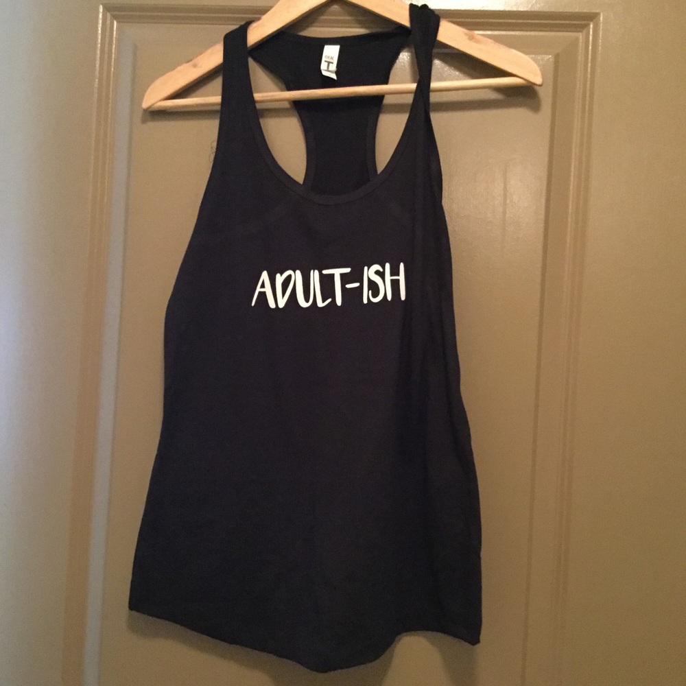 "Adult-ish" Racerback Flowy Tank