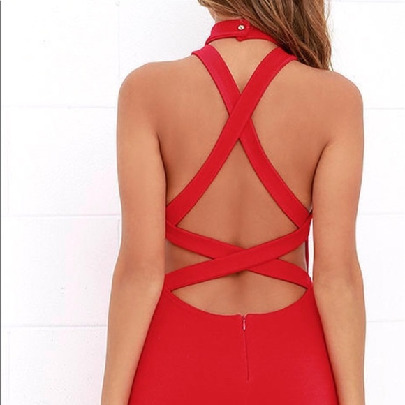 RED BODYCON DRESS - Picture 3 of 6