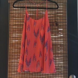 Coral printed top