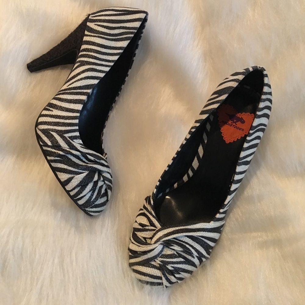 NWOT zebra print heels