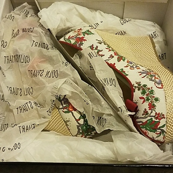 Colin Stuart Floral Peep Toe Wedges - Picture 4 of 4