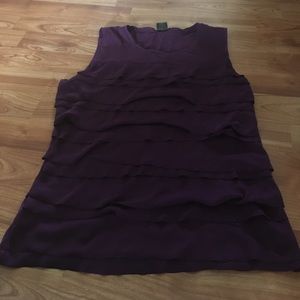Eggplant Ann Taylor Ruffle Tank
