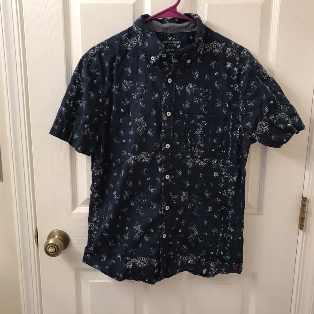 American Eagle Slimfit Short Sleeved Button-Up