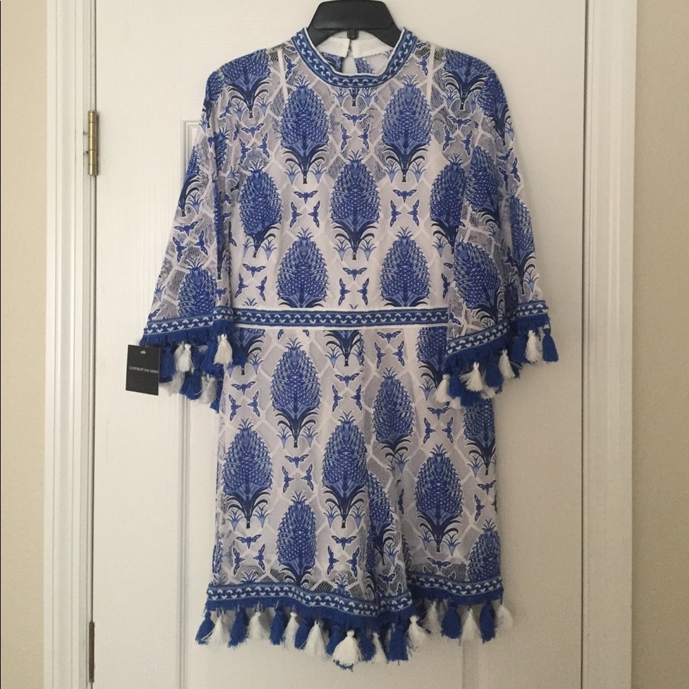 Goodnight Macaroon Blue Embroidered Freddy Romper