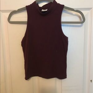 Maroon high neck top