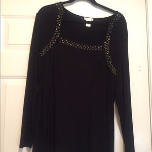 Black with silver studded tunic