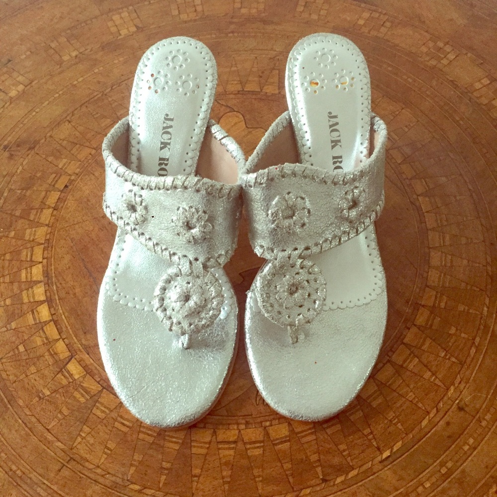 Silver Jack Rogers Kitten Heel