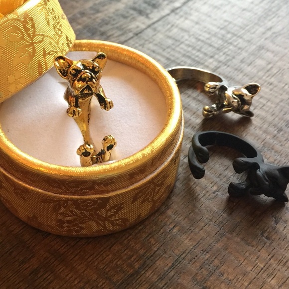 ✨ SET pug bull dog adjustable ring rings - Picture 2 of 5