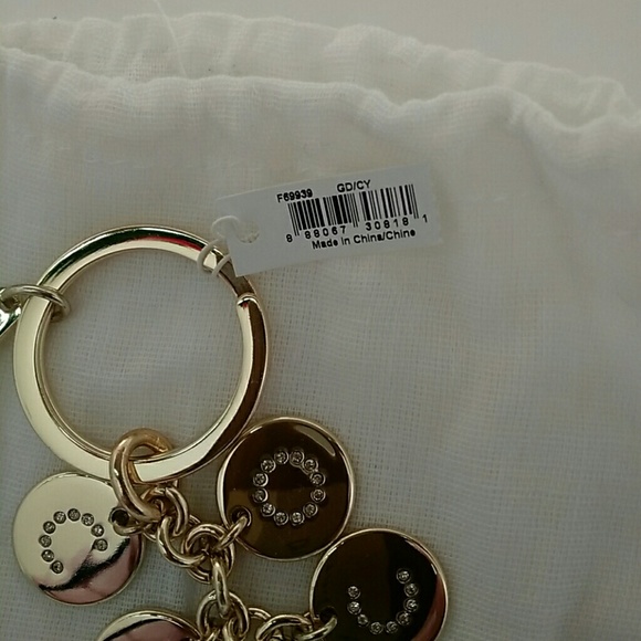NWT COACH LETTERS w/CLEAR CRYSTALS & GOLD KEY-FOB - Picture 2 of 6