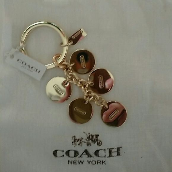 NWT COACH LETTERS w/CLEAR CRYSTALS & GOLD KEY-FOB - Picture 4 of 6