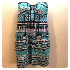 Aztec patterned mini dress