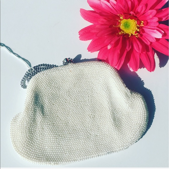 Vintage Ivory Beaded Bag The Look of Pearls - Picture 3 of 4