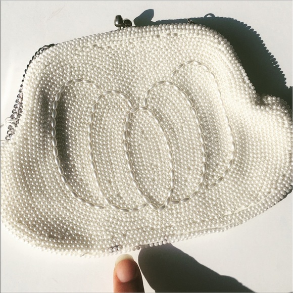 Vintage Ivory Beaded Bag The Look of Pearls - Picture 4 of 4