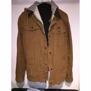 Vans heavy jacket brown & Grey with hood