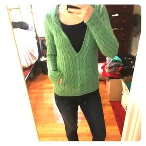 Cable knit hooded sweater