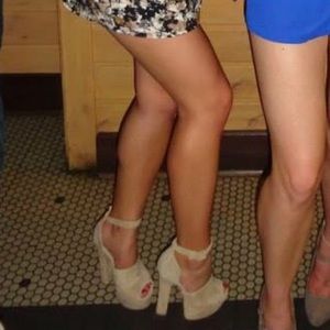 Sand Platform Peep Toe Heels