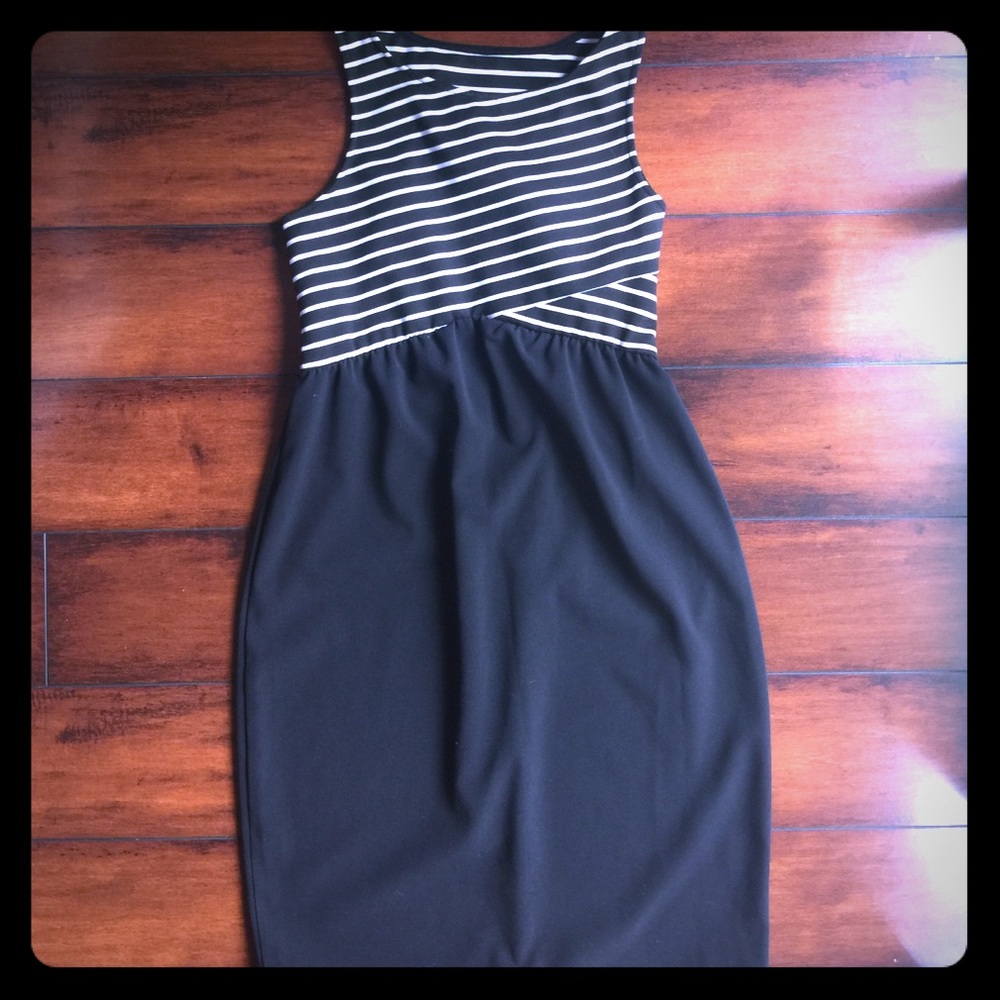 Black and white tank dress