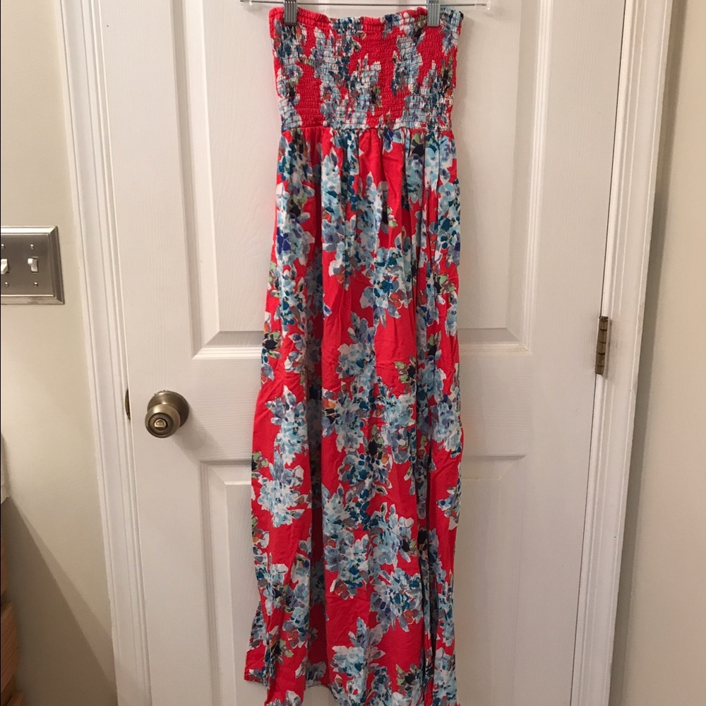 Strapless Flora Maxi Dress